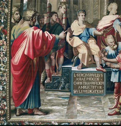 Tapestry Depicting the Acts of the Apostles, the Blindness of Elymas (detail) by Raffaello Sanzio Raphael